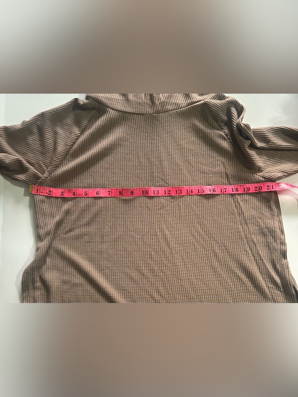 2pc Set Taupe Waffle Knit Lounge Set Cowl Neck & Joggers Women’s Size L - Picture 4 of 15